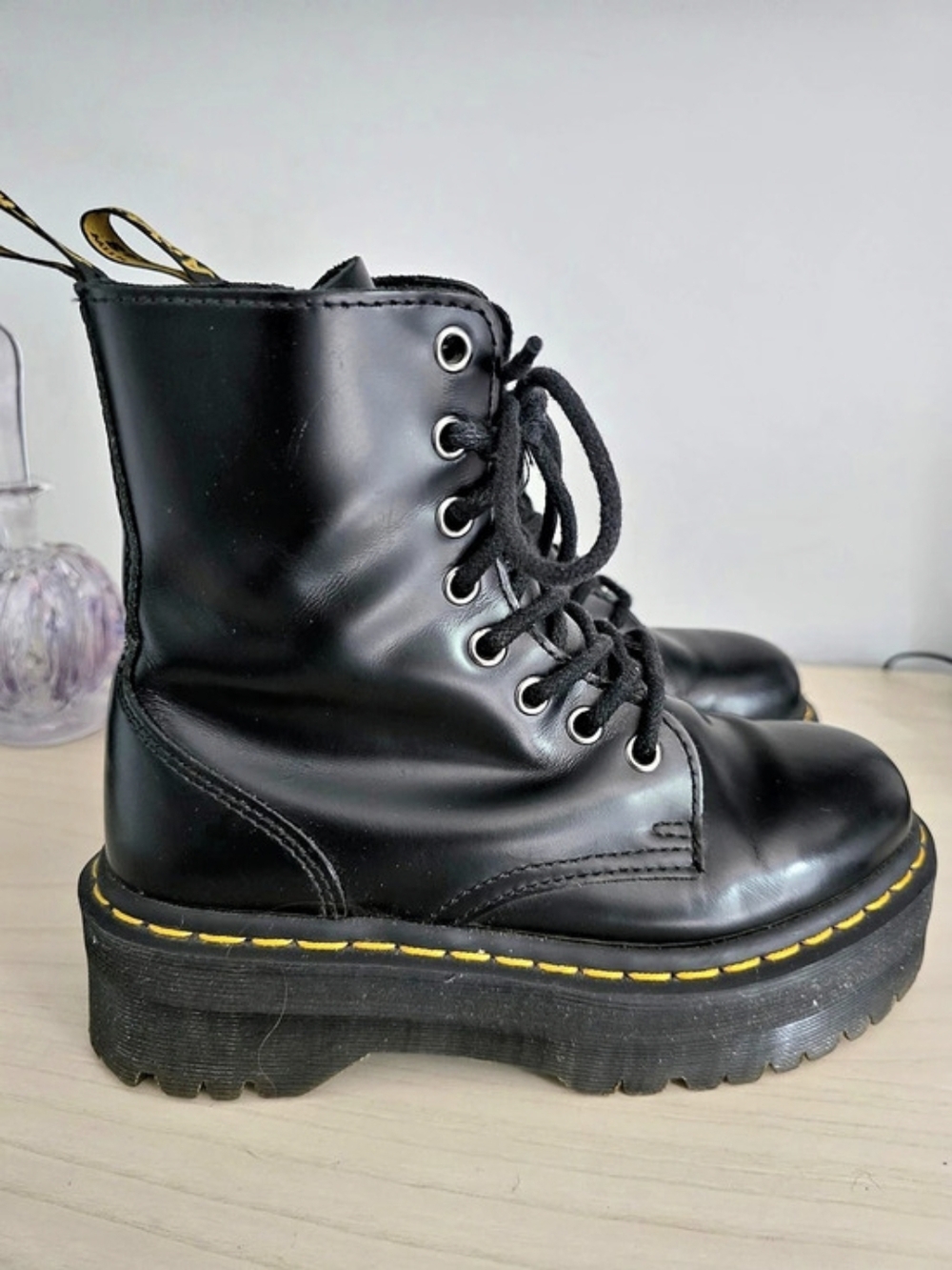 Dr. Martens Jadon Platform Combat Boots Black US 4 M